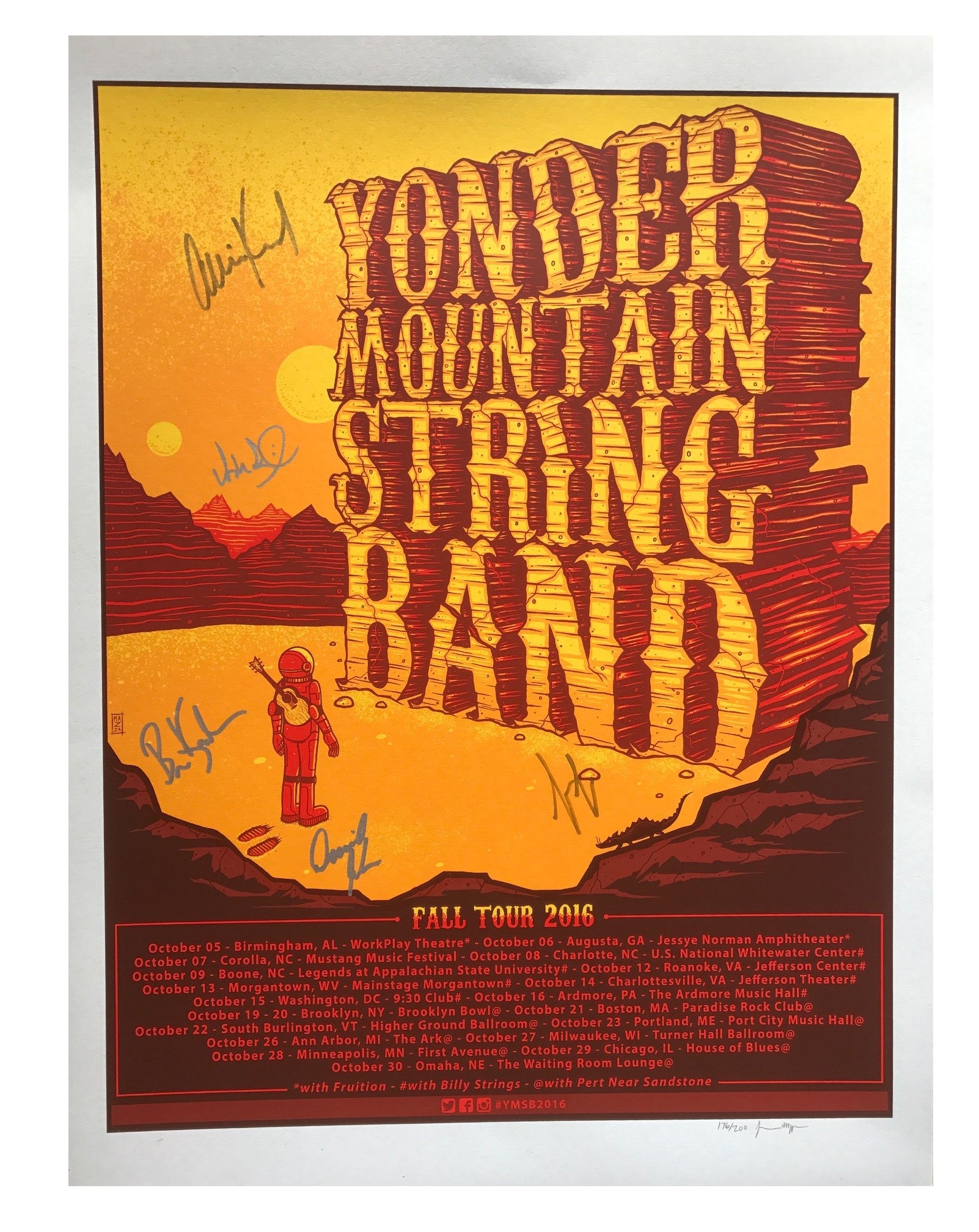 2016 Fall Tour Poster W/ Billy Strings, Pert Near Sandstone and Fruition