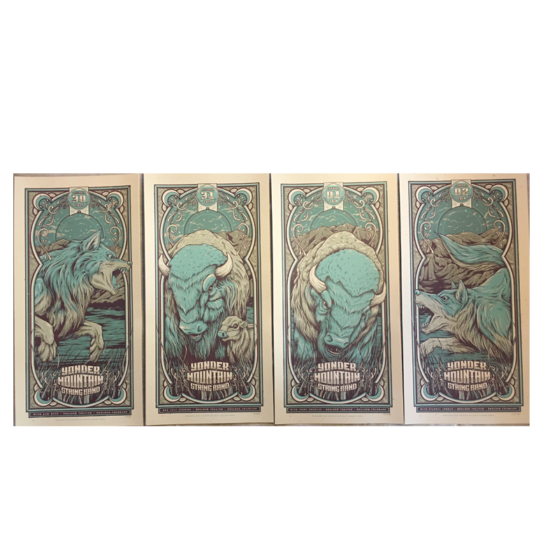 2015-2016 NYE Run Boulder Theater Full Set (4 posters)- 12/30/15 to 1/2/16 Posters