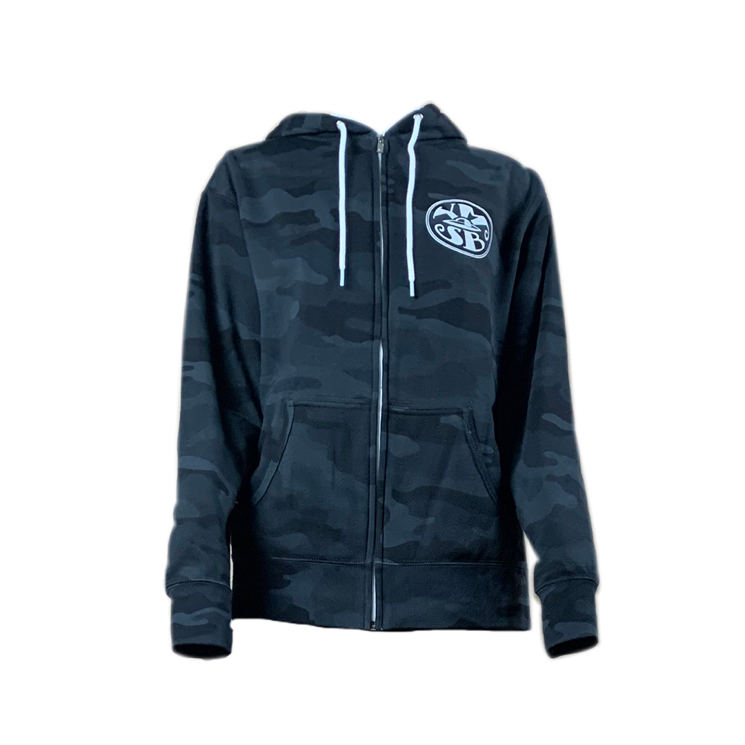 Black camo zip 2024 hoodie
